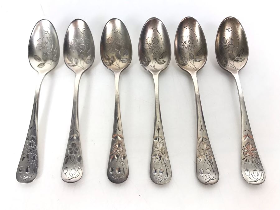 JUST ADDED - Demitasse Spoons 1880 Pairpoint Mfg Co [Photo 1]