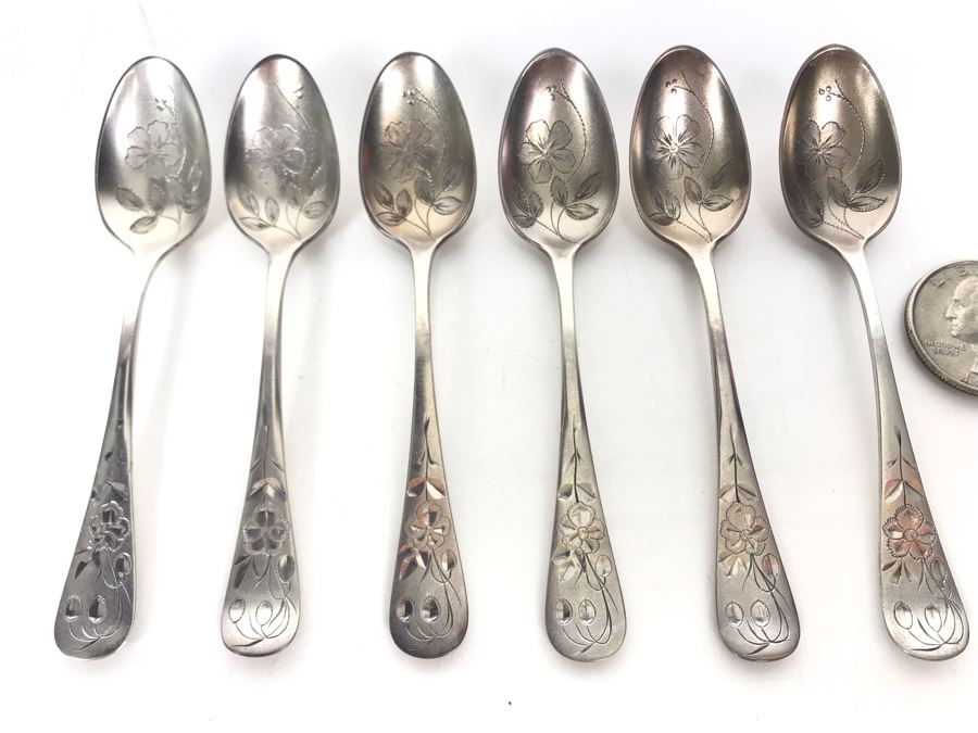 JUST ADDED - Demitasse Spoons 1880 Pairpoint Mfg Co [Photo 4]