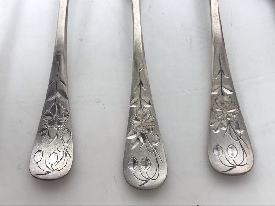 JUST ADDED - Demitasse Spoons 1880 Pairpoint Mfg Co [Photo 6]