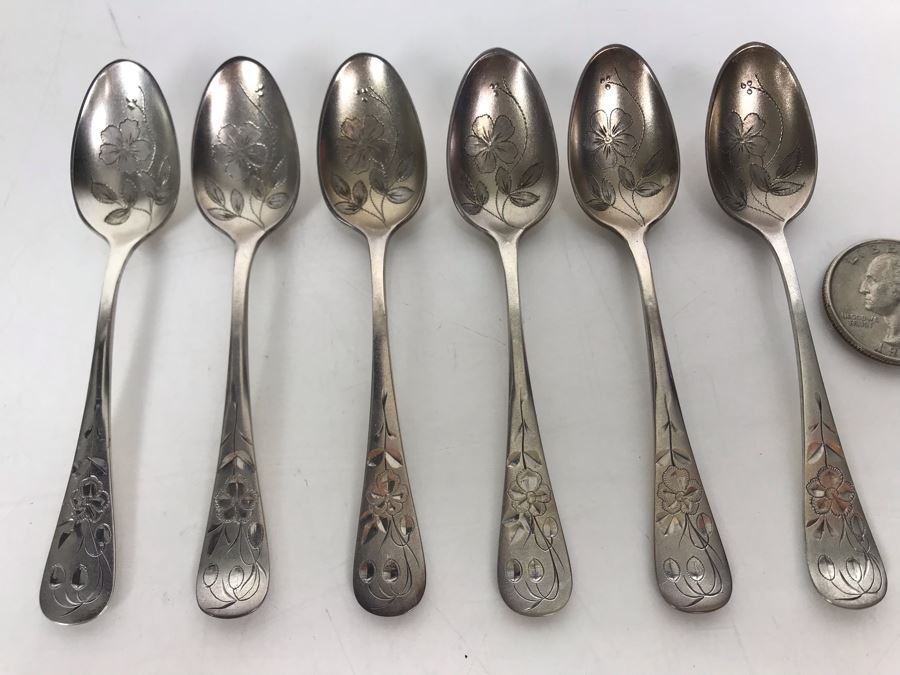 JUST ADDED - Demitasse Spoons 1880 Pairpoint Mfg Co [Photo 3]