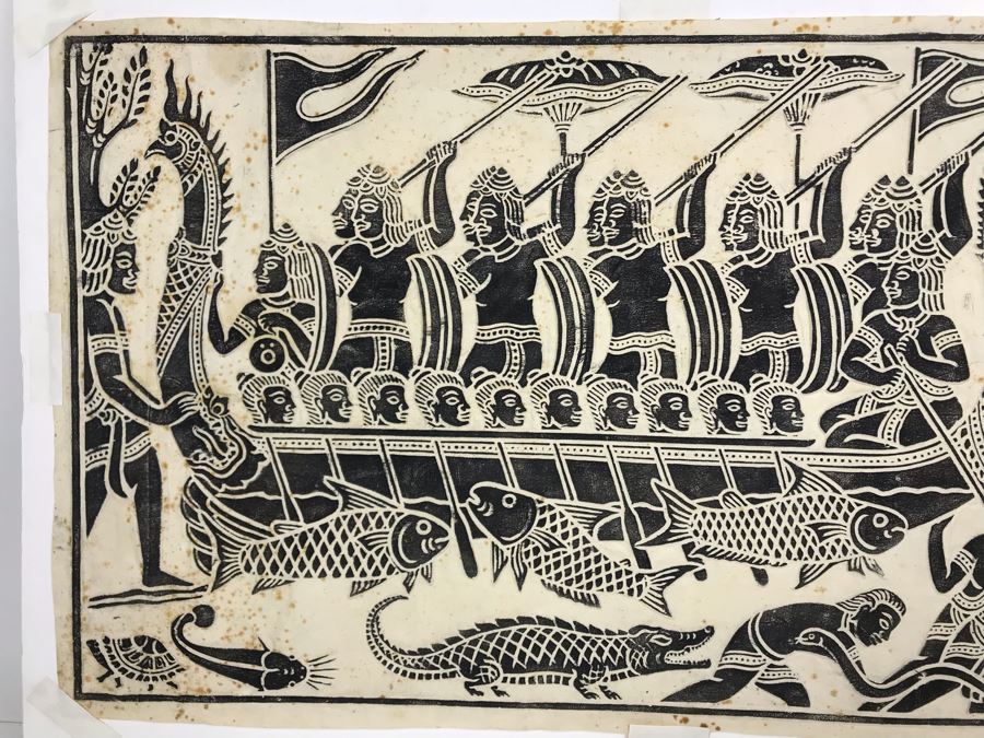 JUST ADDED - Vintage Thai Rubbing 28 X 17 [Photo 2]