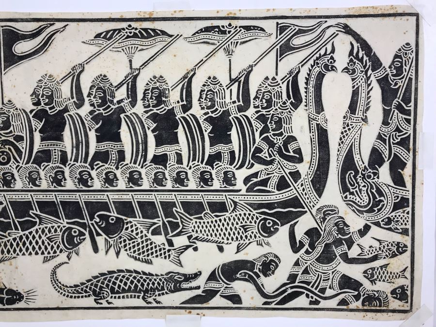 JUST ADDED - Vintage Thai Rubbing 28 X 17 [Photo 3]