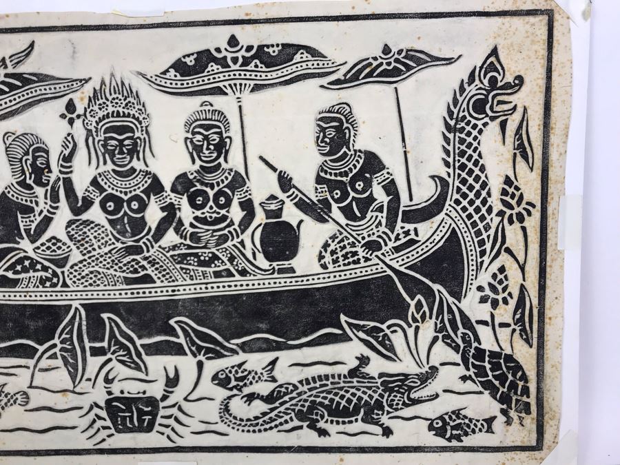 JUST ADDED - Vintage Thai Rubbing 27 X 15 [Photo 4]