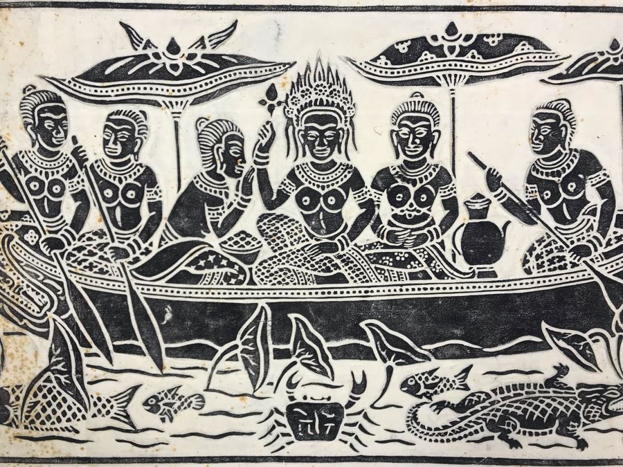 JUST ADDED - Vintage Thai Rubbing 27 X 15 [Photo 2]