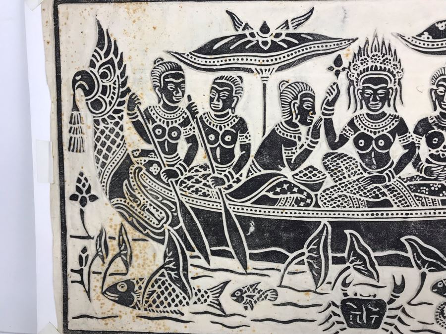 JUST ADDED - Vintage Thai Rubbing 27 X 15 [Photo 3]