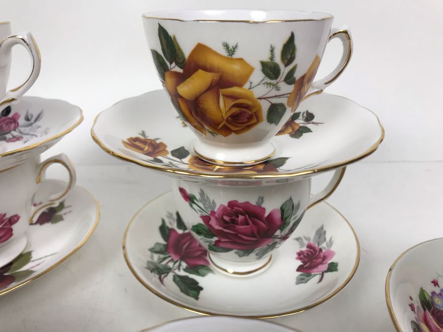 JUST ADDED - (6) English Royal Vale Bone China Cups And Saucers And (2) English Duchess Bone China Cups And Saucers [Photo 8]