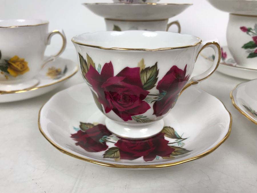 JUST ADDED - (6) English Royal Vale Bone China Cups And Saucers And (2) English Duchess Bone China Cups And Saucers [Photo 3]