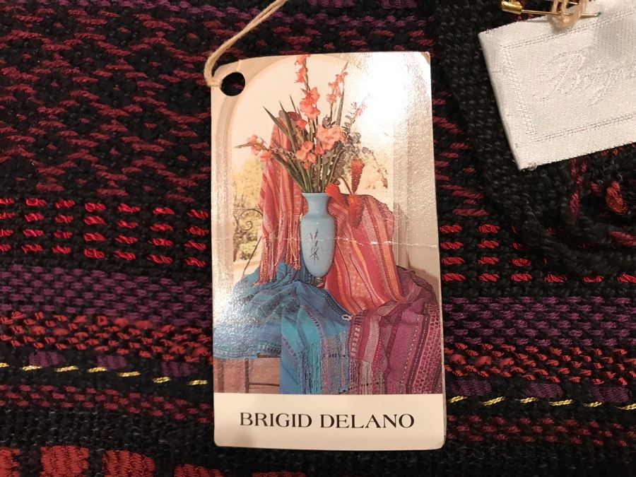 JUST ADDED - New With Tags Brigid Delano Black Rust Woven Shawl New With Tags Retails $300 [Photo 2]