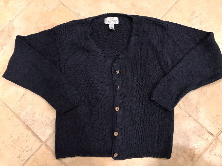 JUST ADDED - Art Of Silk Blue Sweater Size M [Photo 1]