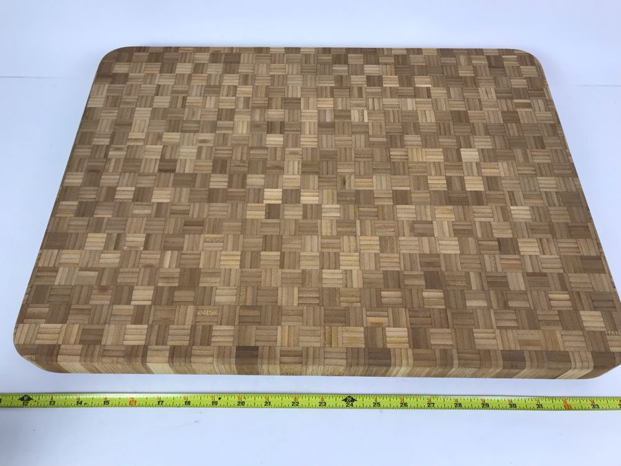 JUST ADDED - New Large Totally Bamboo Parquet Cutting Board With Feet 22 X 16 [Photo 3]