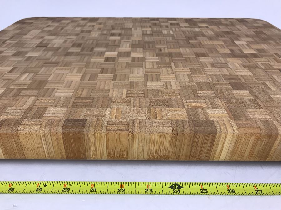 JUST ADDED - New Large Totally Bamboo Parquet Cutting Board With Feet 22 X 16 [Photo 2]