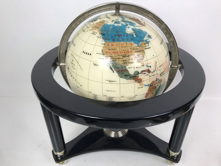 Inlaid Gemstone Globe 15W X 15H [Photo 2]
