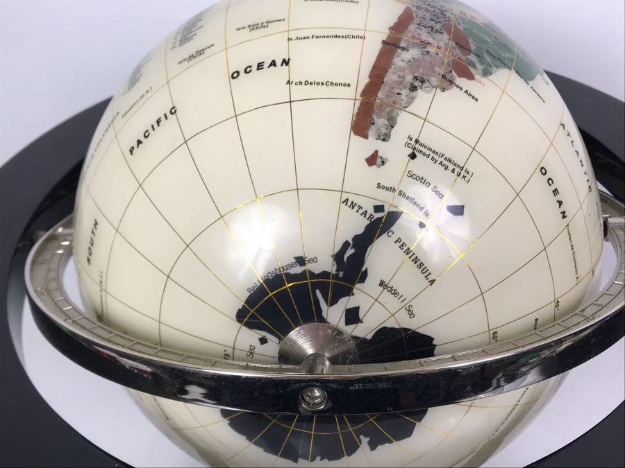 Inlaid Gemstone Globe 15W X 15H [Photo 5]