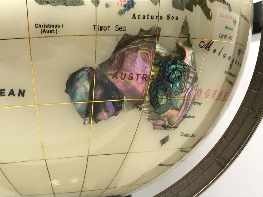 Inlaid Gemstone Globe 15W X 15H [Photo 10]