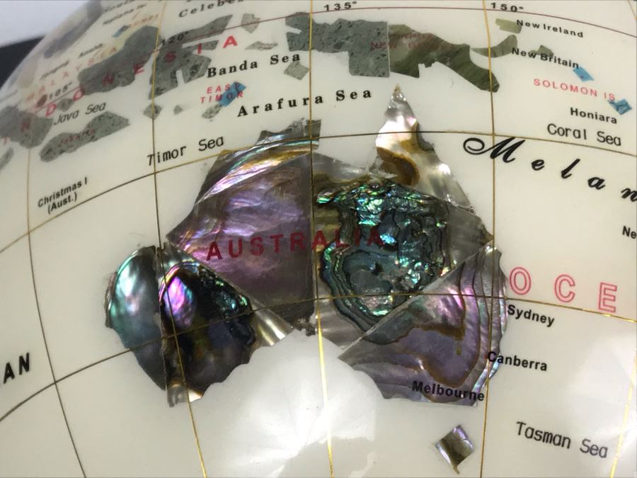 Inlaid Gemstone Globe 15W X 15H [Photo 11]