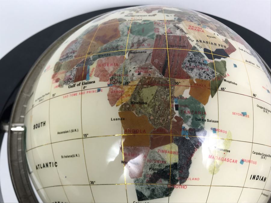 Inlaid Gemstone Globe 15W X 15H [Photo 6]