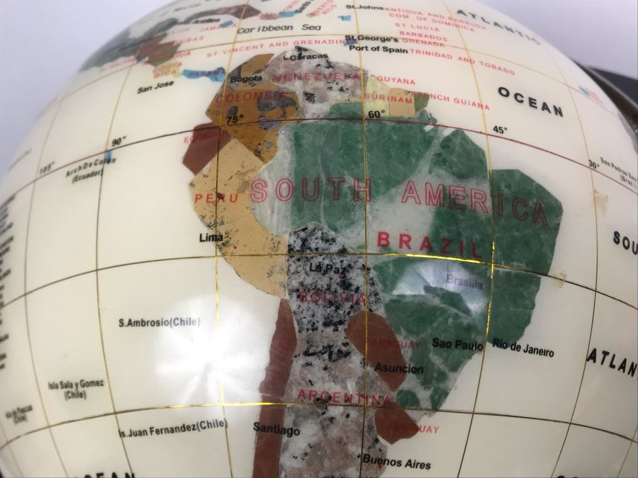 Inlaid Gemstone Globe 15W X 15H [Photo 4]