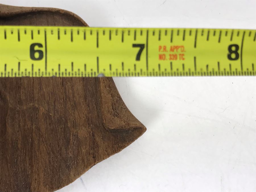 Finely Carved Wooden Elephant's Head Sculpture Wall Mount Signed On Back 7W X 9H [Photo 16]