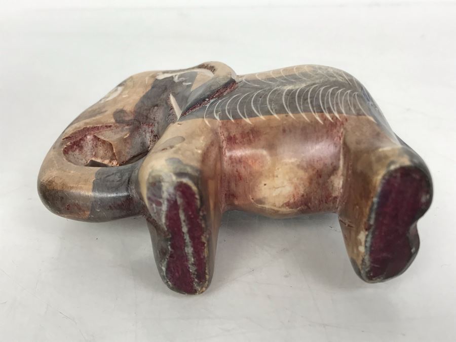 Carved Stone African Elephant And Woven Tree With Animals Sculpture [Photo 6]