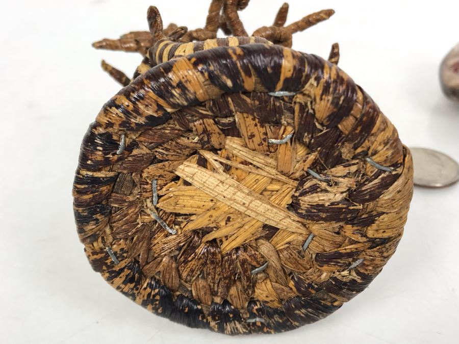 Carved Stone African Elephant And Woven Tree With Animals Sculpture [Photo 7]