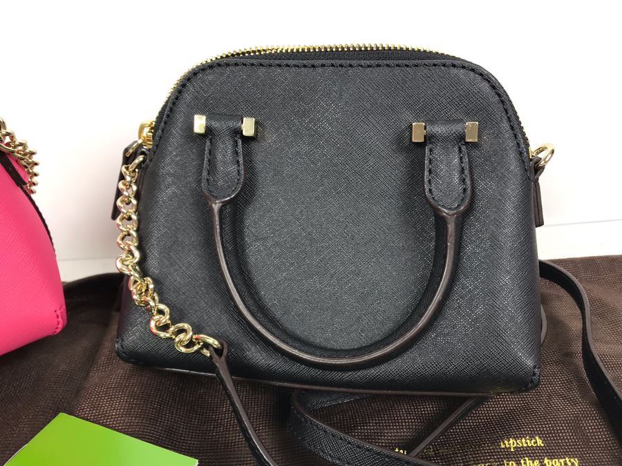Pair Of New Kate Spade Handbags Pink And Black With Dust Covers [Photo 7]