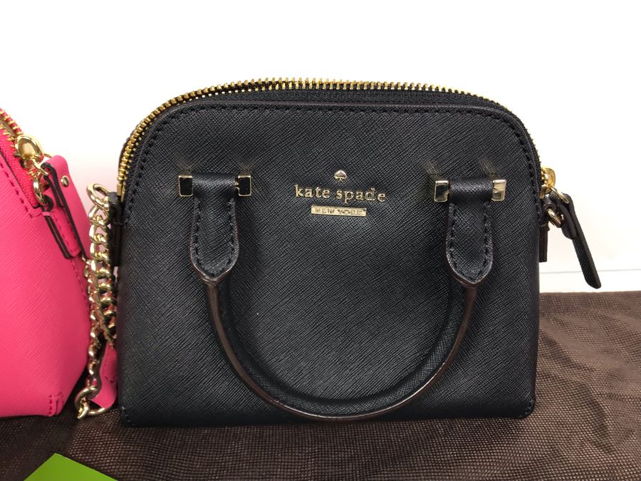 Pair Of New Kate Spade Handbags Pink And Black With Dust Covers [Photo 5]