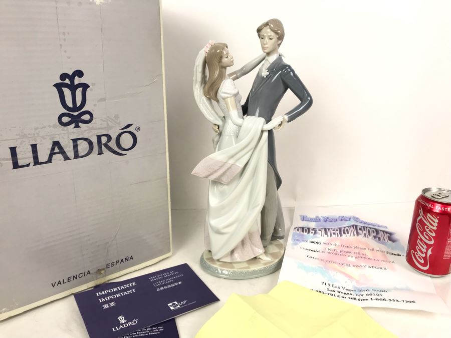 Large 14.75'H Lladro Figurine 'I Love You Truly' With Box Purchased From Pawn Stars Las Vegas Store In 2004 Before TV Show [Photo 5]