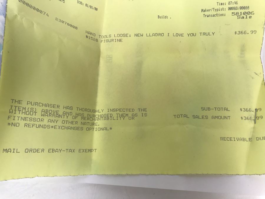 Large 14.75'H Lladro Figurine 'I Love You Truly' With Box Purchased From Pawn Stars Las Vegas Store In 2004 Before TV Show [Photo 19]