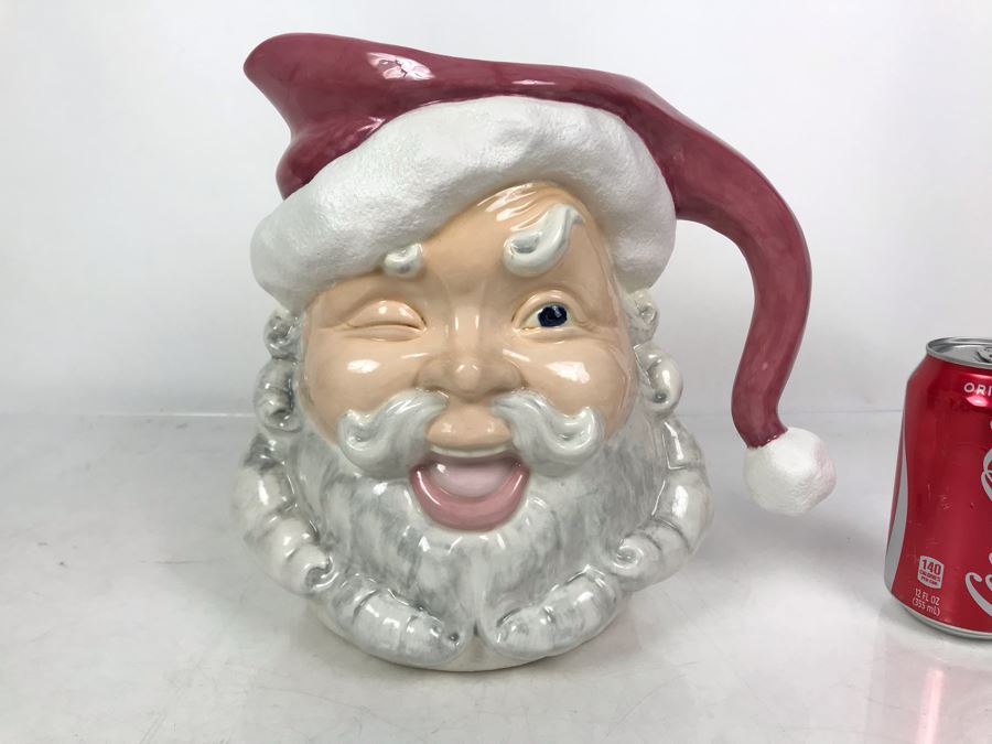 JUST ADDED - Handpainted Santa Claus Pitcher 10H [Photo 1]