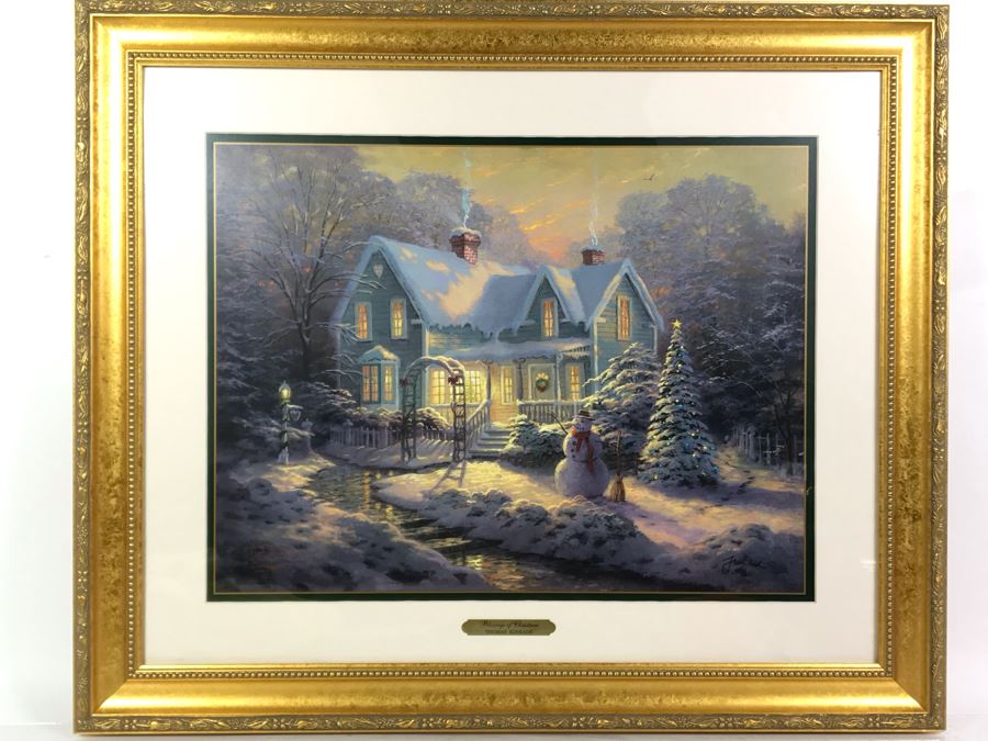 Limited Edition Thomas Kinkade Fine Art Reproduction Print With Certificate Of Authenticity 'Blessings Of Christmas' [Photo 2]