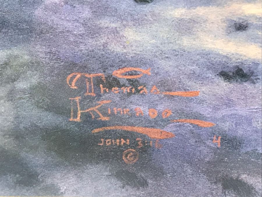 Limited Edition Thomas Kinkade Fine Art Reproduction Print With Certificate Of Authenticity 'Blessings Of Christmas' [Photo 6]