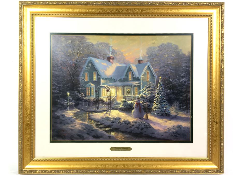 Limited Edition Thomas Kinkade Fine Art Reproduction Print With Certificate Of Authenticity 'Blessings Of Christmas' [Photo 1]