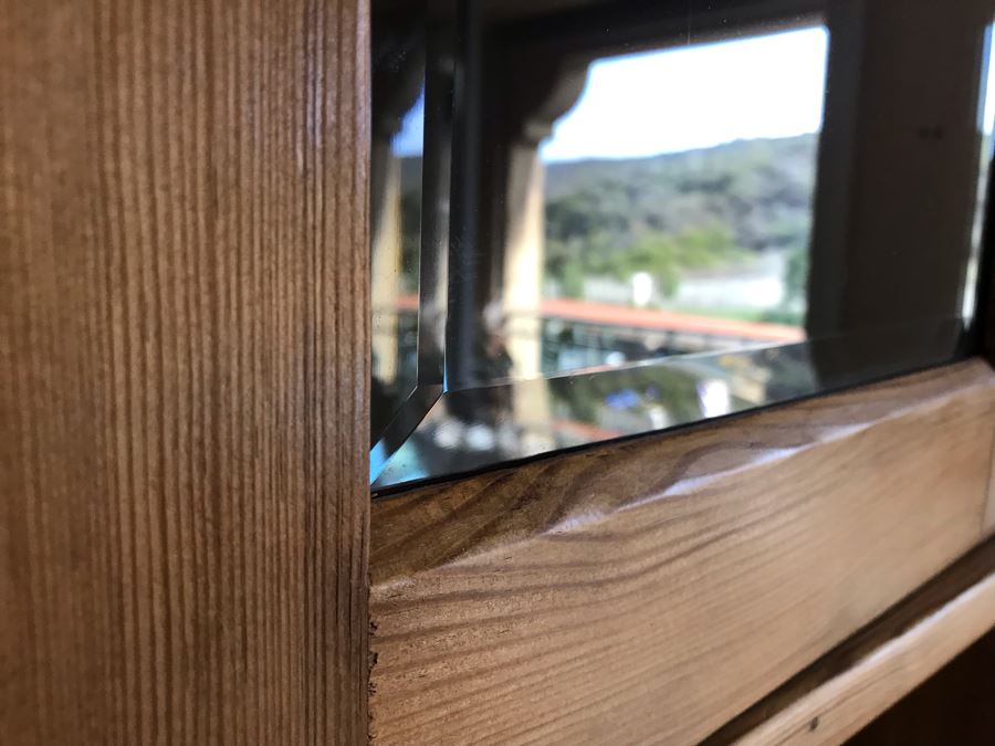 German Antique Pine Wooden Hoosier Cupboard Cabinet With Porcelain Spice Drawers [Photo 13]