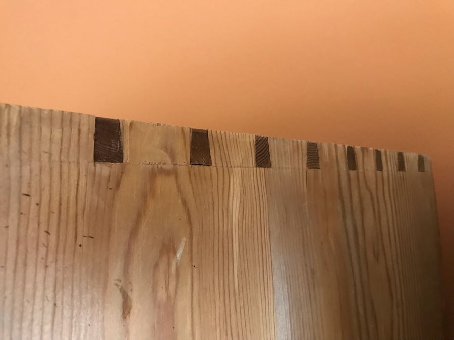 German Antique Pine Wooden Hoosier Cupboard Cabinet With Porcelain Spice Drawers [Photo 19]