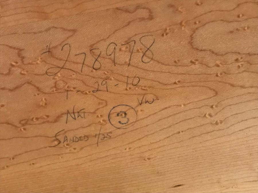 Custom Handcrafted Vermont Blonde Birdseye Maple Finely Sanded Table [Photo 13]