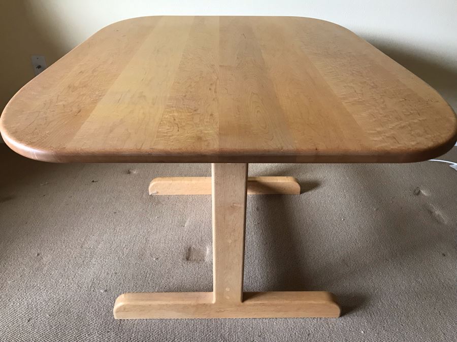 Custom Handcrafted Vermont Blonde Birdseye Maple Finely Sanded Table
