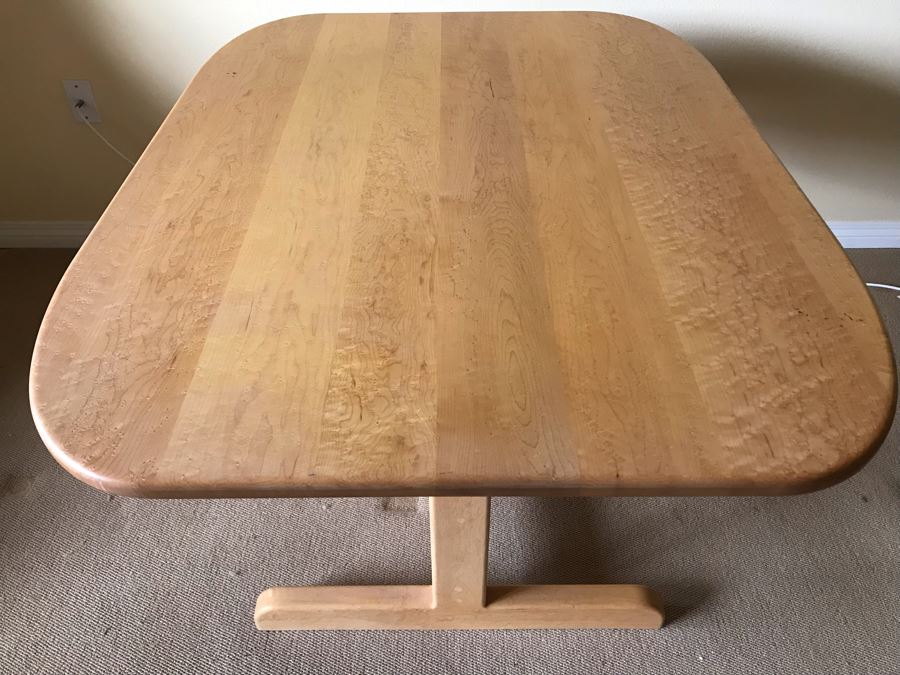 Custom Handcrafted Vermont Blonde Birdseye Maple Finely Sanded Table [Photo 8]