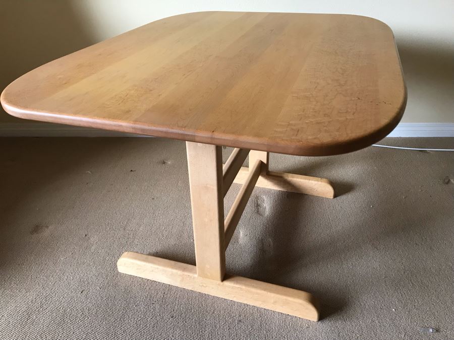 Custom Handcrafted Vermont Blonde Birdseye Maple Finely Sanded Table [Photo 10]