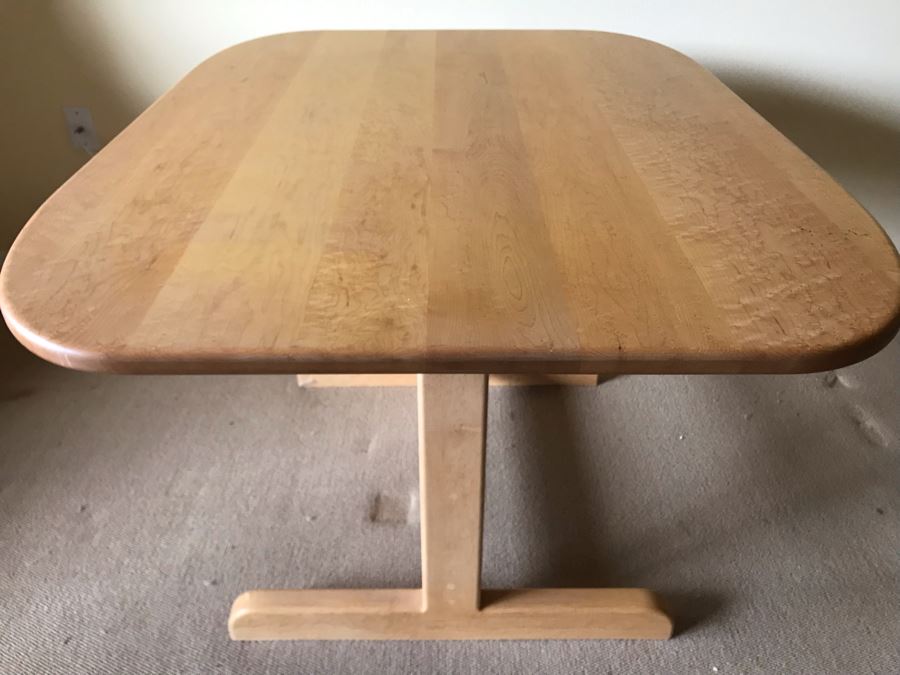 Custom Handcrafted Vermont Blonde Birdseye Maple Finely Sanded Table [Photo 7]