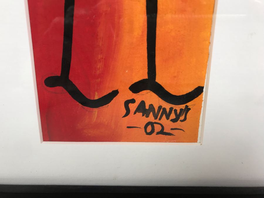 Pair Of Original African Framed Paintings Signed Sanny's 9 X 19 [Photo 8]