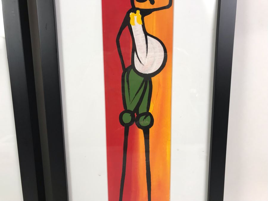 Pair Of Original African Framed Paintings Signed Sanny's 9 X 19 [Photo 7]