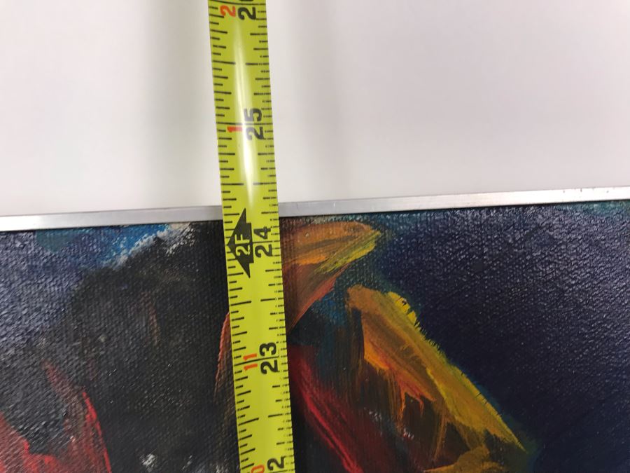 Original Abstract African Oil Painting Of Zebras 30 X 24 [Photo 9]