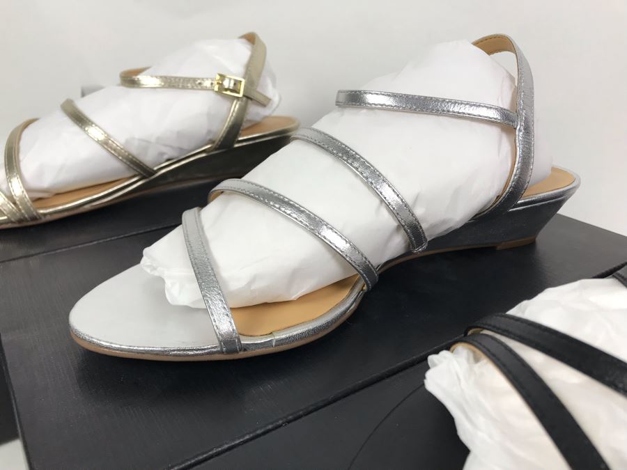 (3) New Pairs Of Talbots Womens Size 8.5 Shoes In Black, Silver And Gold [Photo 4]