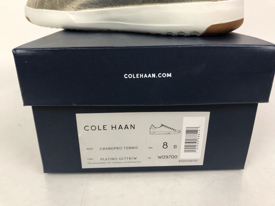 New Pair Of Cole Haan Womens Size 8 Grandpro Tennis Shoe Platino Glitter [Photo 5]