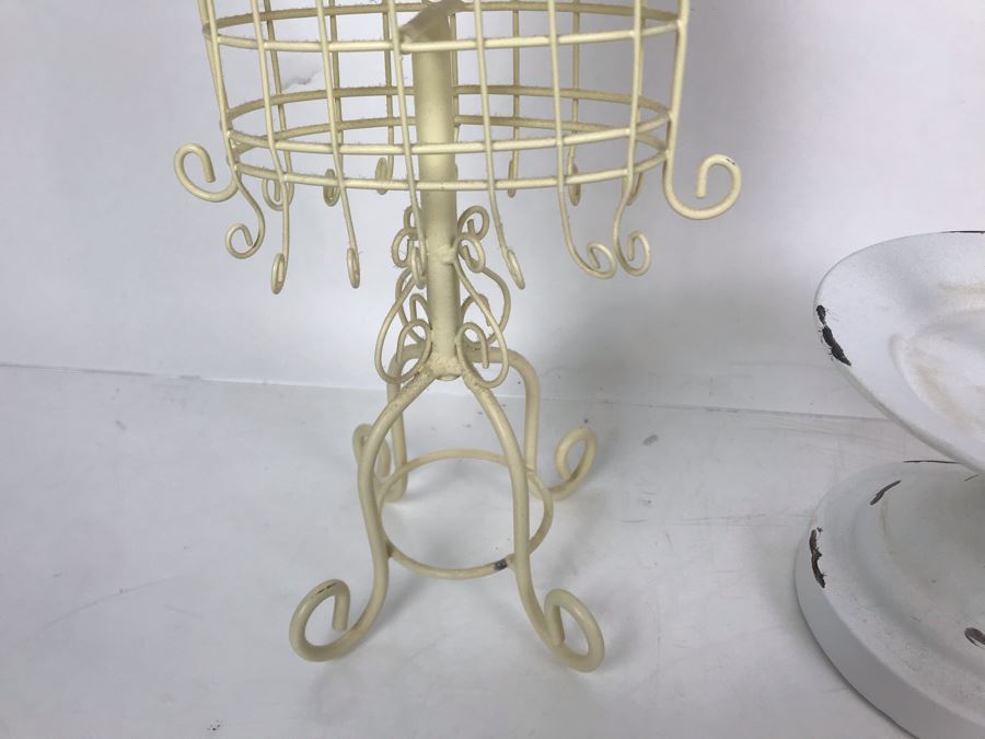 White Shabby Chic Vanity Mirror And Jewelry Dress Form Stand [Photo 5]