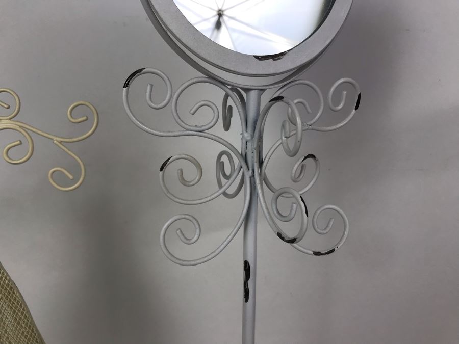 White Shabby Chic Vanity Mirror And Jewelry Dress Form Stand [Photo 7]