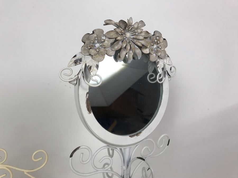 White Shabby Chic Vanity Mirror And Jewelry Dress Form Stand [Photo 6]