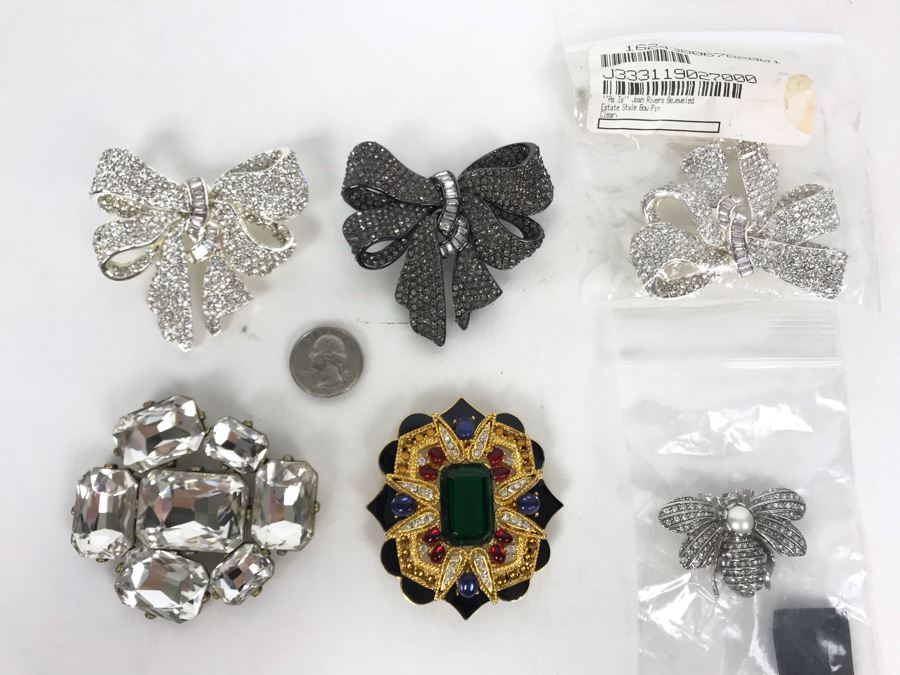 (6) New Joan Rivers Costume Jewelry Brooches Pins [Photo 4]