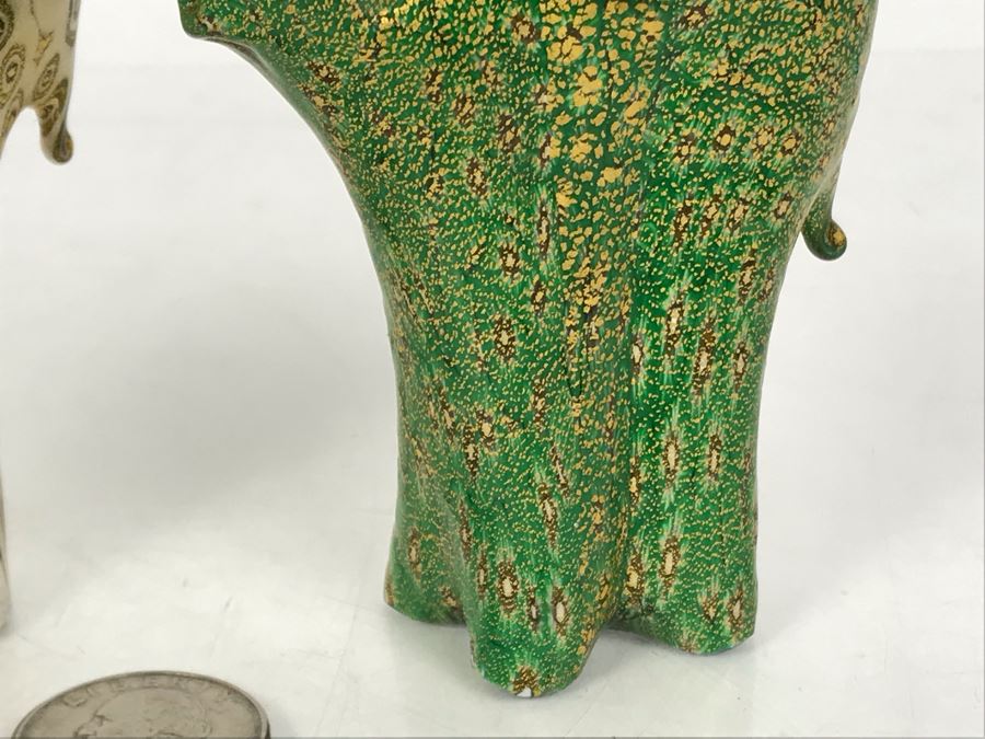 Pair Of Murano Glass Elephants From Lenox Millefiori 4.5H [Photo 7]