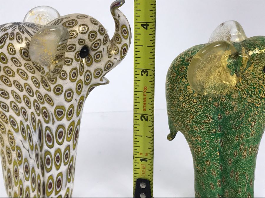 Pair Of Murano Glass Elephants From Lenox Millefiori 4.5H [Photo 13]